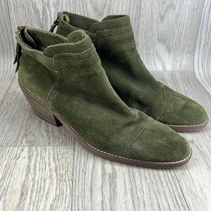 Splendid Dale Ankle Boots Heeled Green Suede